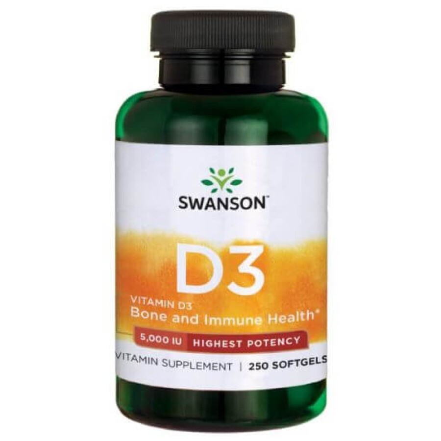 Vitamina D3 5000UI, 250 capsule, Swanson recenzii
