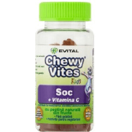 Vitamine tip jeleuri masticabile Soc si Vitamina C, 30 buc, Chewy Vites