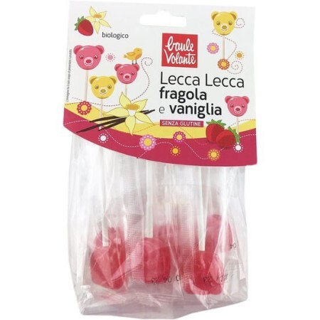 Acadele Eco cu gust de capsune si vanilie Lollypops, 8 buc, Baule Volante
