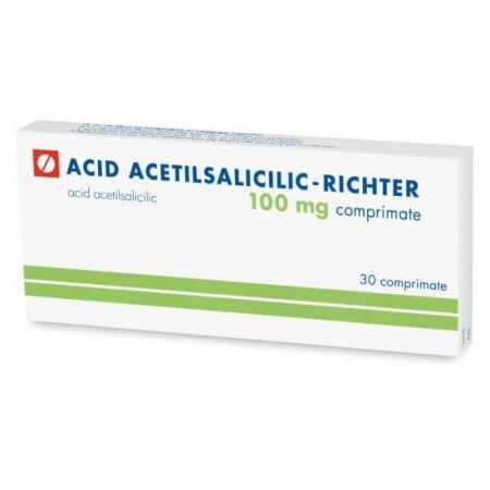 Acid Acetilsalicilic 100 mg, 30 comprimate, Gedeon Richter Romania