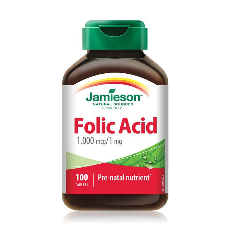 Acid folic 1mg, 100 tablete, Jamieson Vitamine si suplimente