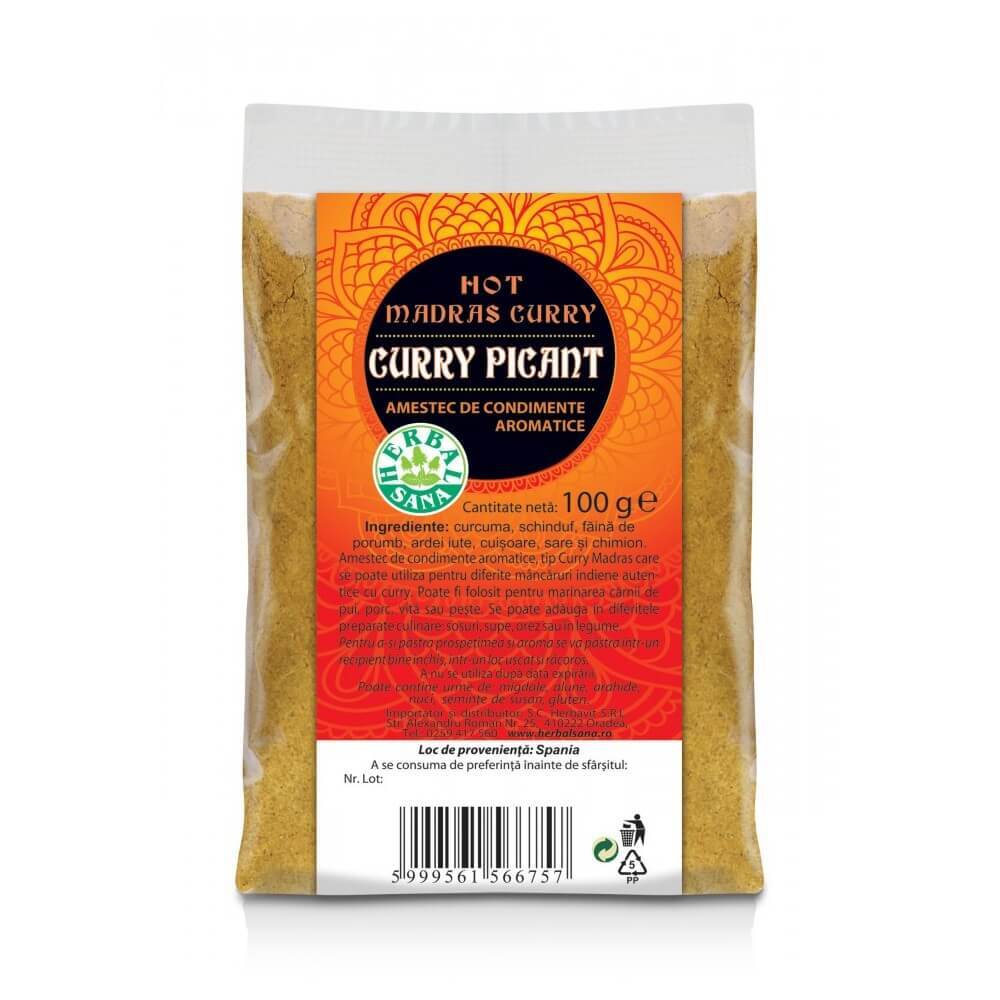 Amestec de condimente Curry picant, 100 g, Herbavit