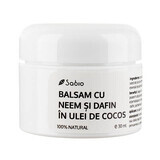 Balsam cu Neem si dafin in ulei de cocos, 30 ml, Sabio