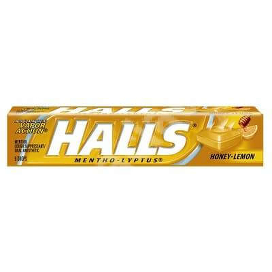 Caramelos Halls sabor miel y limón, 9 piezas, Kraft Food