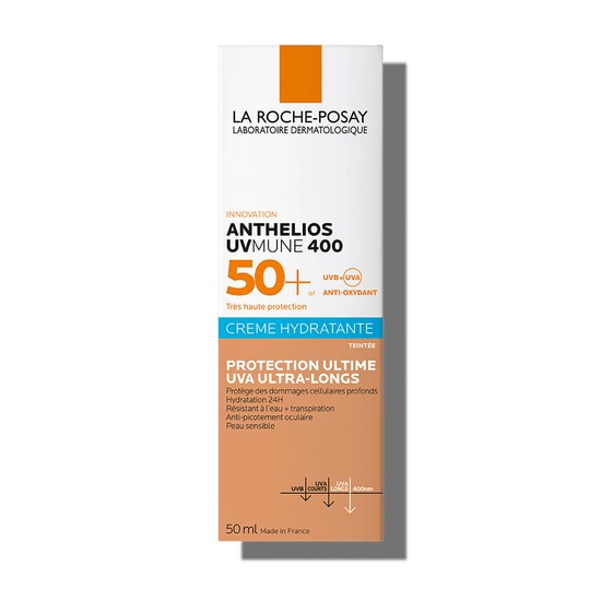 Crema hidratanta cu pigment de culoare pentru protectie solara SPF 50+ Anthelios UVmune, 50 ml, La Roche-Posay Frumusete si ingrijire