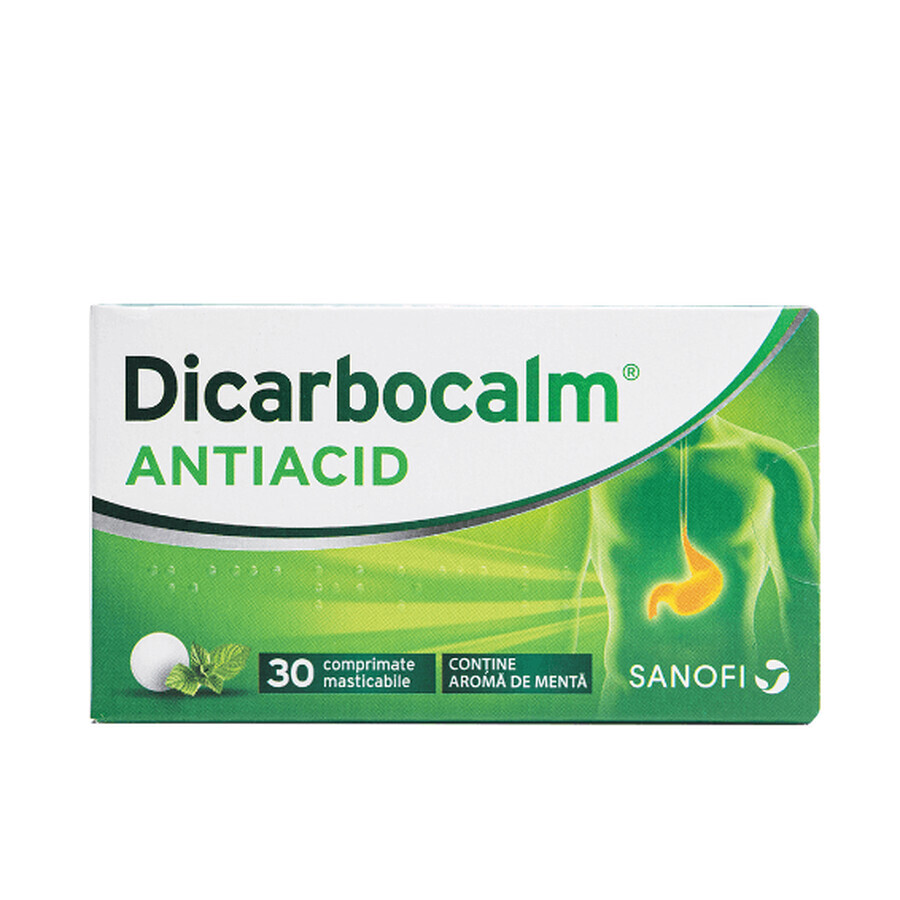 Dicarbocalm® Antiacid, 30 comprimate masticabile, Sanofi