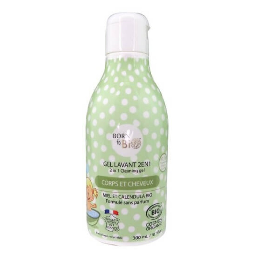 Gel de Dus Bio pentru Bebe 2 in 1 Corp si Par, 300 ml, Born to Bio