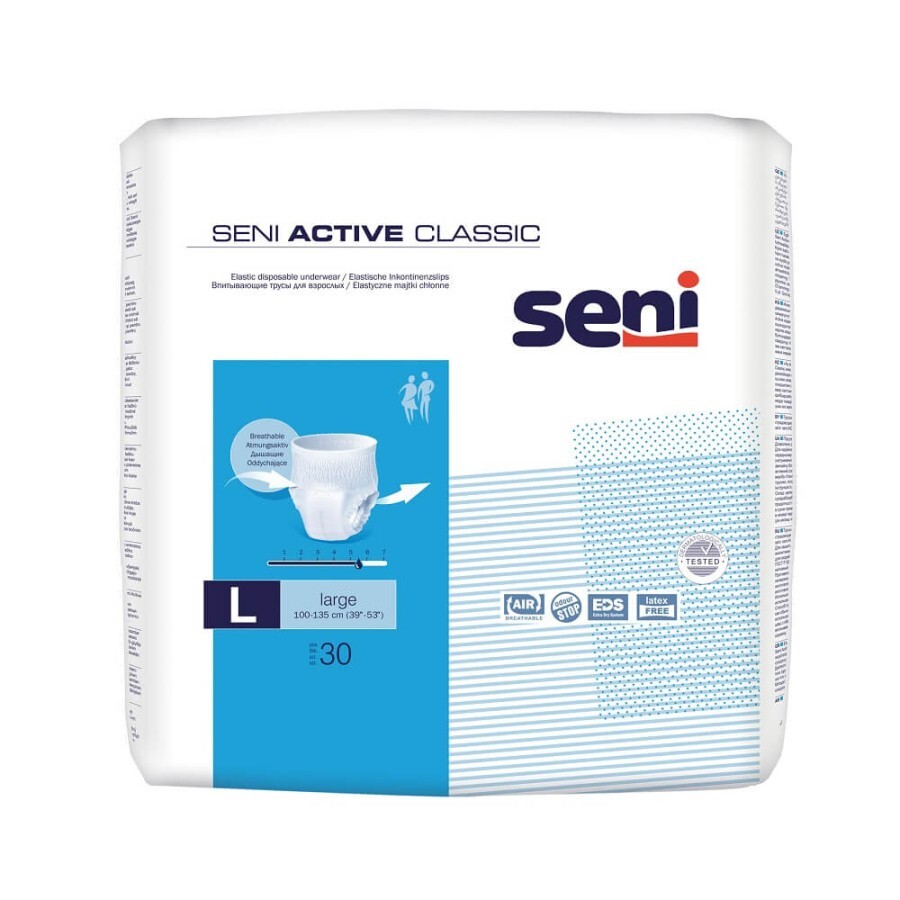Chilot elastic absorbant, Large, 30 bucati, Seni Active Classic recenzii