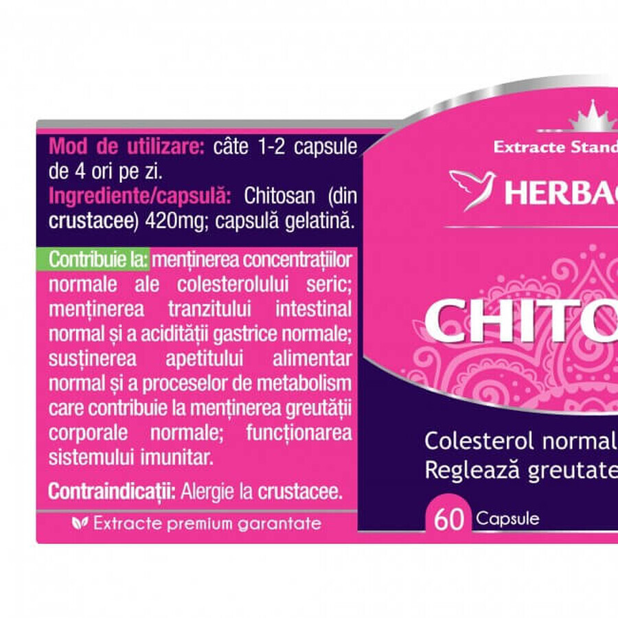 Chitosan, 60 capsule, Herbagetica