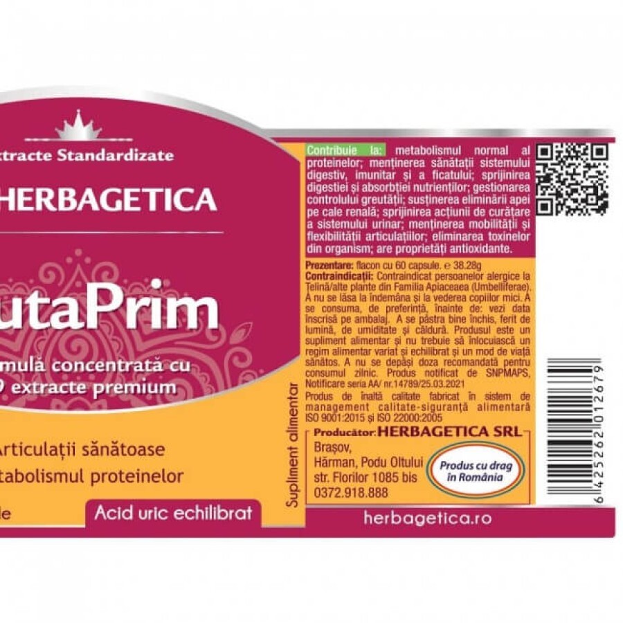 GutaPrim, 120 capsule, Herbagetica