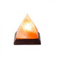 Lampa de sare Himalaya piramida pe suport de lemn, Pronat