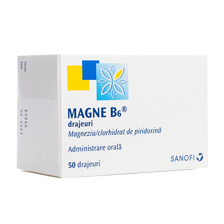 Magne B6, 50 drajeuri, Sanofi