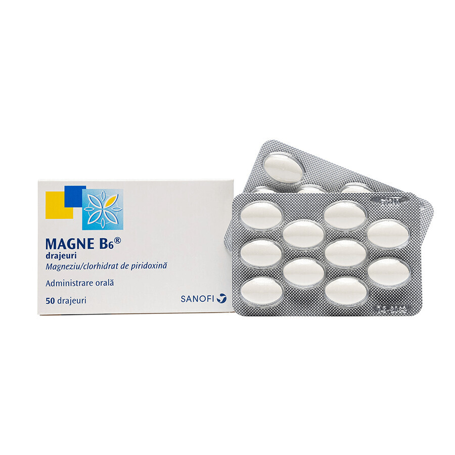 Magne B6, 50 drajeuri, Sanofi