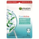 Masca servetel anti-imperfectiuni Pure Active Skin Naturals, 1 bucata, Garnier