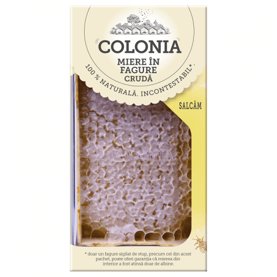 Miere de salcam cruda in fagure Colonia, 150 g, Evicom Honey