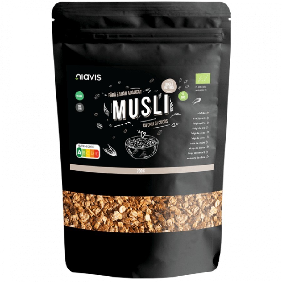 Musli Eco cu chia si cocos, 200g, Niavis