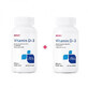Pachet Vitamina D-3 - 25 mcg (1000 UI) (144723), 180 tablete + 180 tablete, Gnc