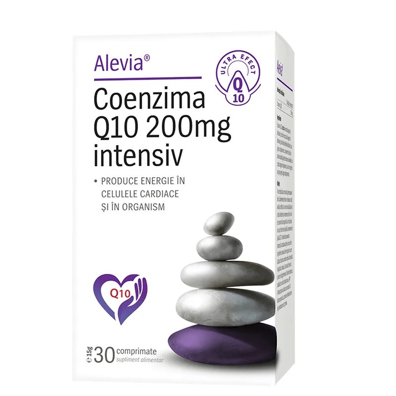Coenzima Q10 200 mg intensiv, 30 comprimate, Alevia Vitamine si suplimente