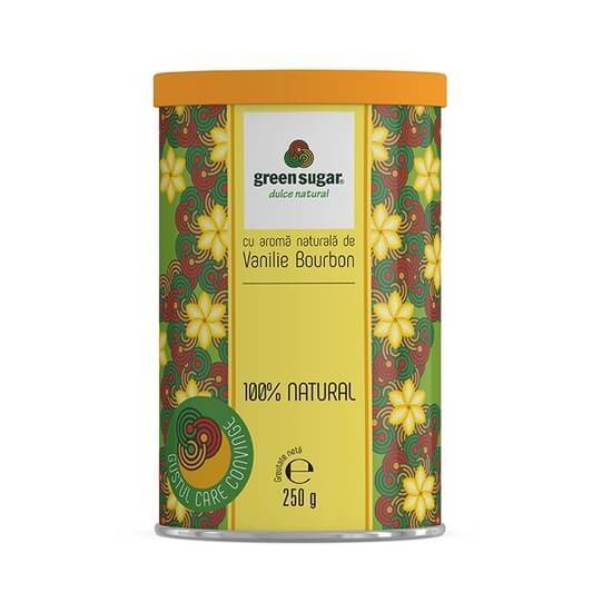 Pudra cu aroma de vanilie bourbon Green Sugar, 250g, Remedia