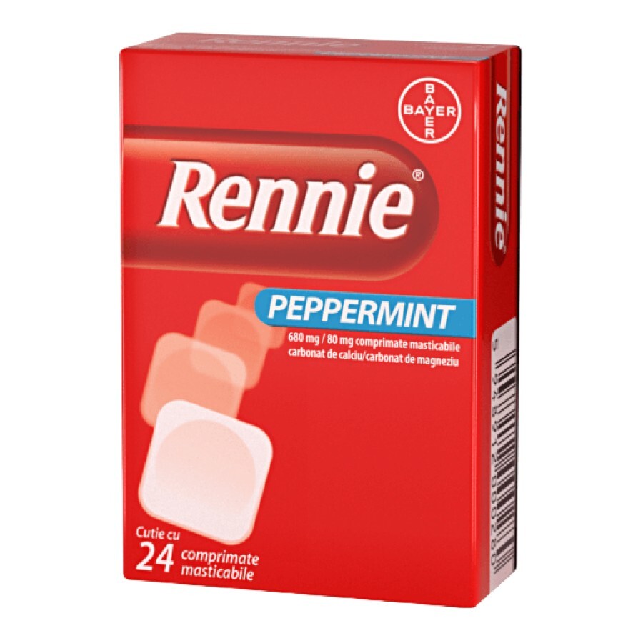 Rennie Peppermint, 24 comprimate masticabile, Bayer recenzii
