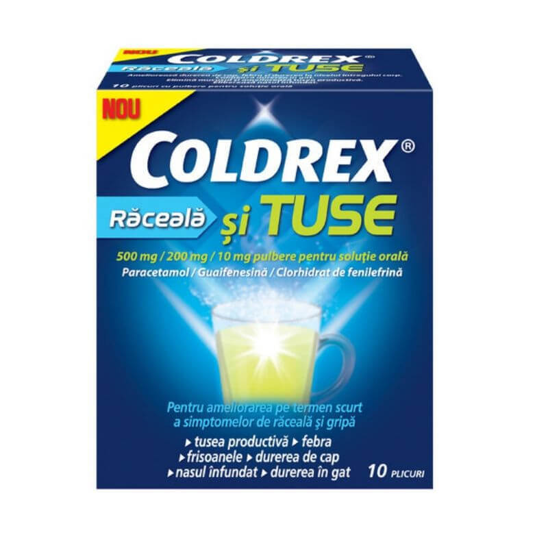 Coldrex Raceala Si Tuse, 10 plicuri, Perrigo