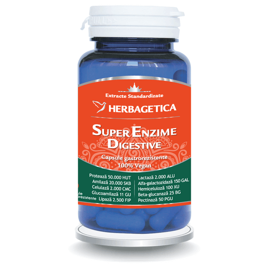 Super Enzime Digestive, 10 capsule, Herbagetica Vitamine si suplimente