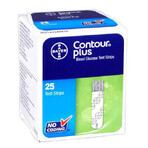 Glucose tests Contour Plus, 25 pieces, Bayer