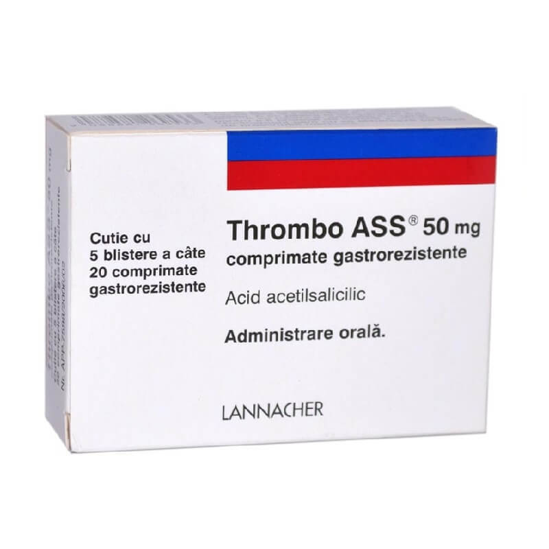 Thrombo Ass 50mg, 100 comprimate gastrorezistente, Lannacher