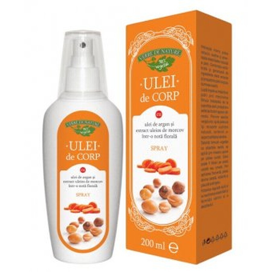 Ulei de corp cu ulei de argan si extract uleios de morcov nota florala, 200 ml, Verre de Nature