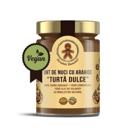 Unt de nuci cu arahide, turta dulce, Secretele Ramonei, 350g, Remedia