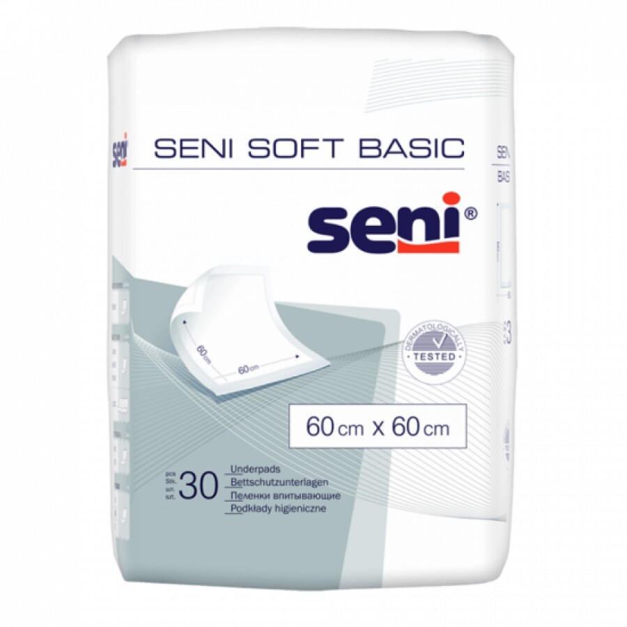 Aleze de protectie Soft Basic, 60x60 cm, 30 bucati, Seni