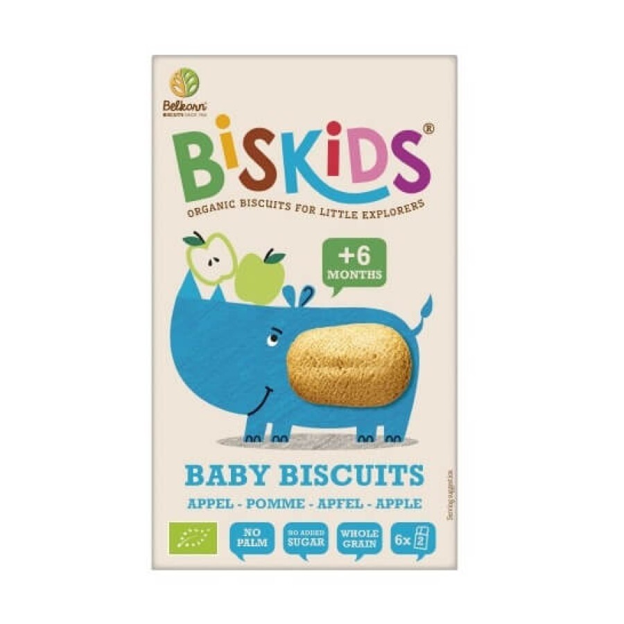Biscuiti organici pentru copii cu gust de mere, +6 luni, 120 g,  Belkorn recenzii