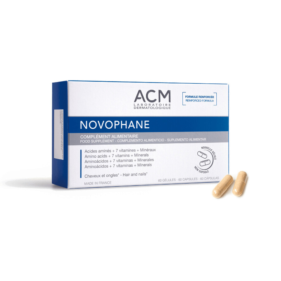 Capsule pentru păr și unghii Novophane, 60 bucăți, ACM