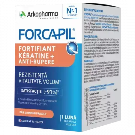 Forcapil Fortifiant Keratine+, 60 capsule vegetale, Arkopharma
