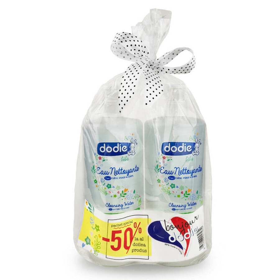 Pachet Apa de curatare 3in1 pentru sezut, fata si corp, 2x1000 ml, Dodie