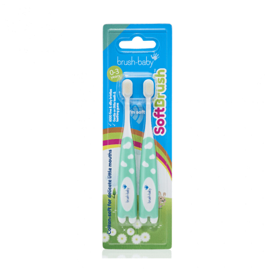 Periuta manuala pentru bebelusi, SoftBrush,  0-3 ani , Brush Baby