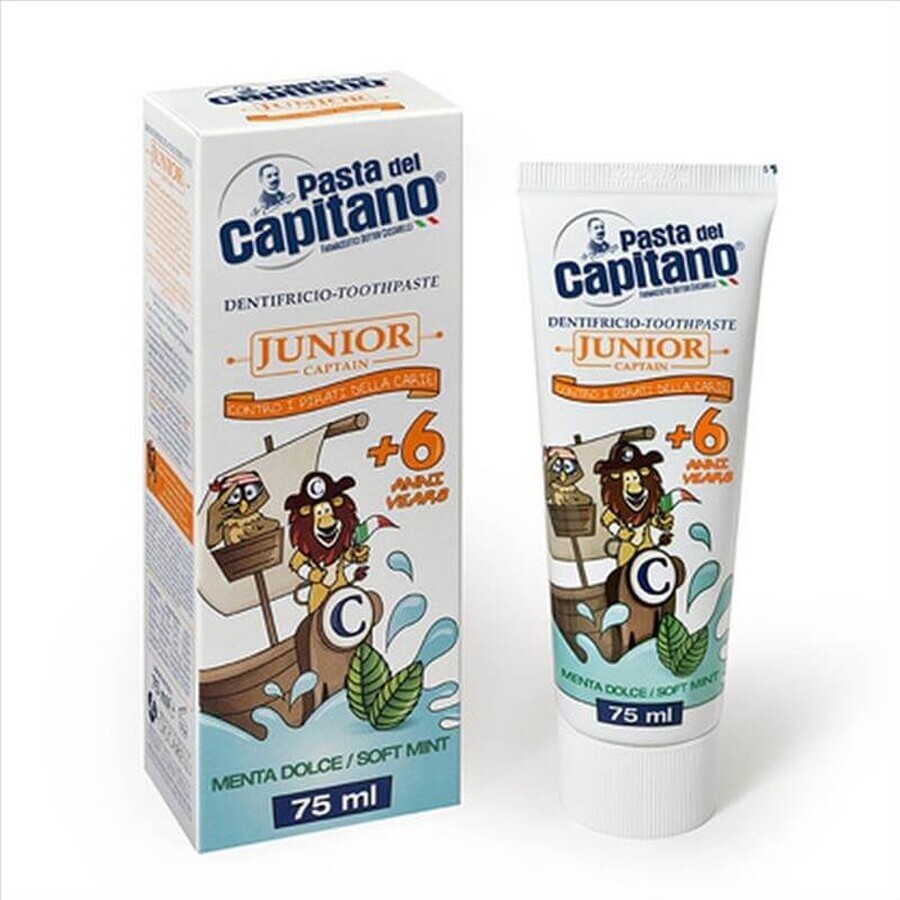 Del Capitano Pasta de dinti junior 6+ cu aroma menta  0354 x 75 ml