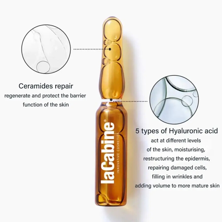 LA CABINE - 5 x PURE HYALURONIC ampoules de teint 10 x 2ml