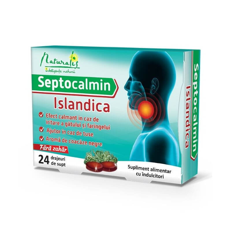 Naturalis Septocalmin Islandica x 24 pastile Vitamine si suplimente
