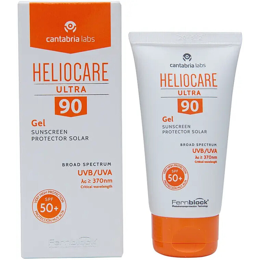 Gel Solar Heliocare Ultra 90 con FPS 50+, 50 ml, Cantabria Labs