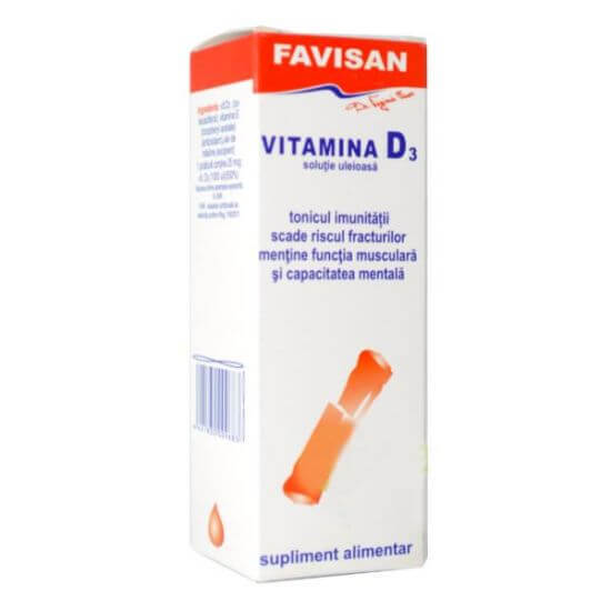 Vitamina D3, 30 ml, Favisan Vitamine si suplimente