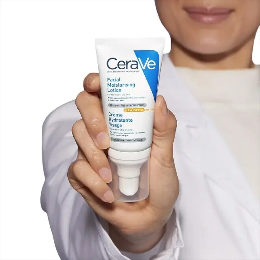 Hydraterende crème voor de normale-droge huid met SPF 50, 52 ml, CeraVe