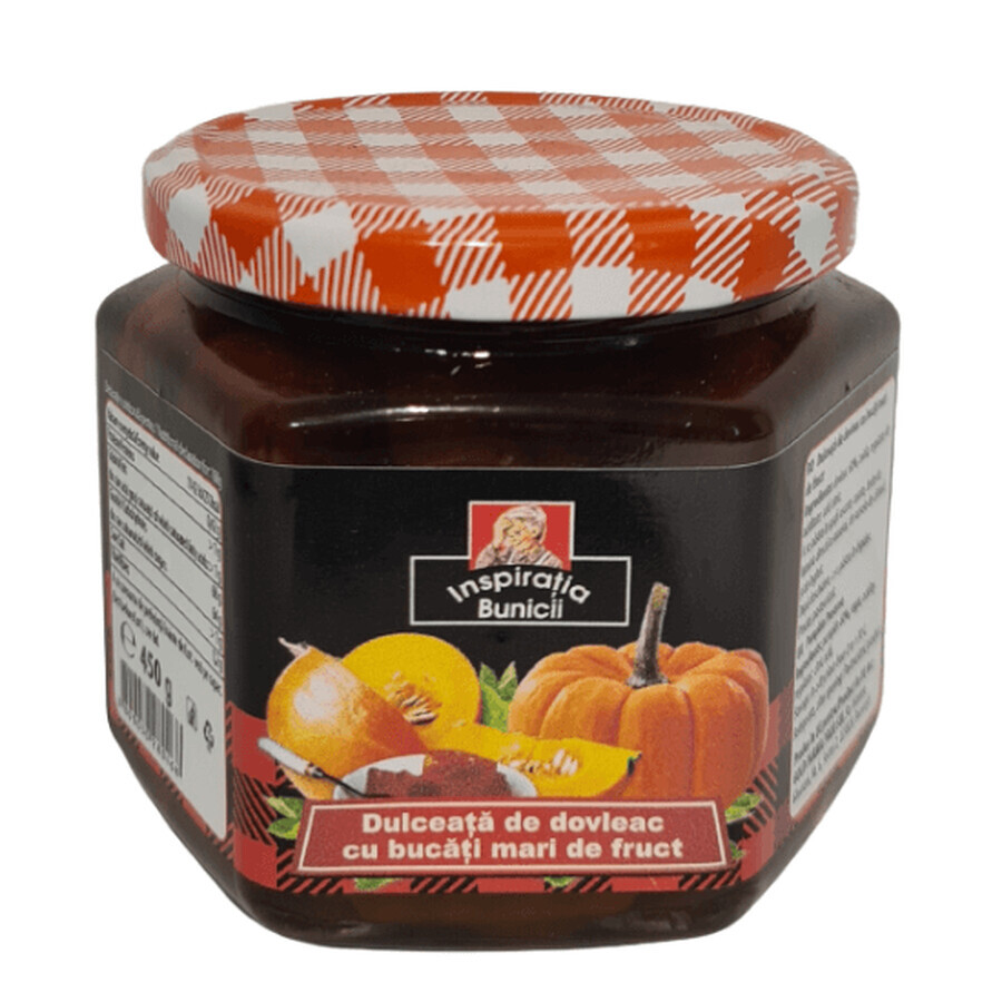 Dulceata de dovleac cu bucati mari de fruct, 450 g, Inspiratia bunicii