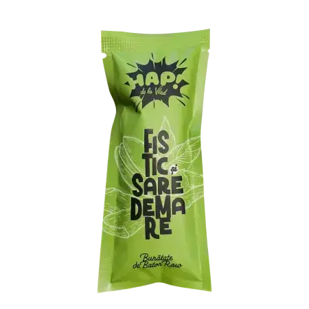 Baton raw vegan cu fistic si sare de mare, 45 g, Tata Vlad