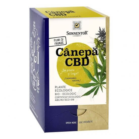 Ceai din plante ecologice de canepa CBD, 18 plicuri, Sonentor