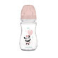 Biberon anticolici cu gat larg Animale exotice, 240 ml, Pink, Canpol Babies