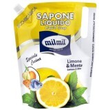 Rezerva de sapun lichid Lemon & Mint, 900 ml, Milmil