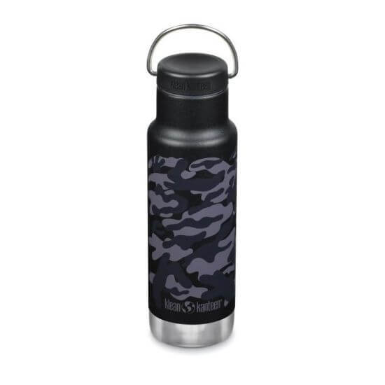 Termos ingust cu capac Loop Narrow Classic, 355 ml, Black Camo, Klean Kanteen