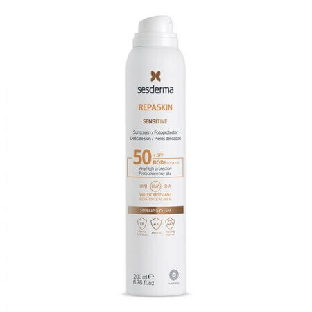 Spray de protectie solara SPF 50 piele sensibila Repaskin, 200 ml, Sesderma