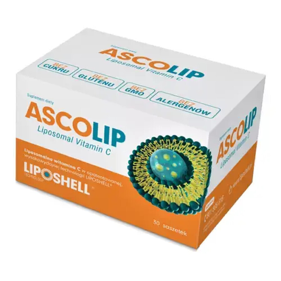 Vitamin C Liposomal with cherry flavour, 500 mg, 30 sachets, Liposhell